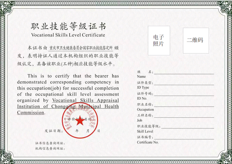 職業(yè)技能等級證書內(nèi)頁