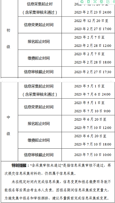 合肥市2023年<a href='http://m.dvmatters.com/cjkj/' target='_blank'><u>初級會計師</u></a>考試報名信息采集時間：2022年12月20日至2023年2月23日